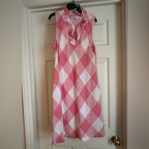 crown & ivy Pink and White Checkered Midi Dress